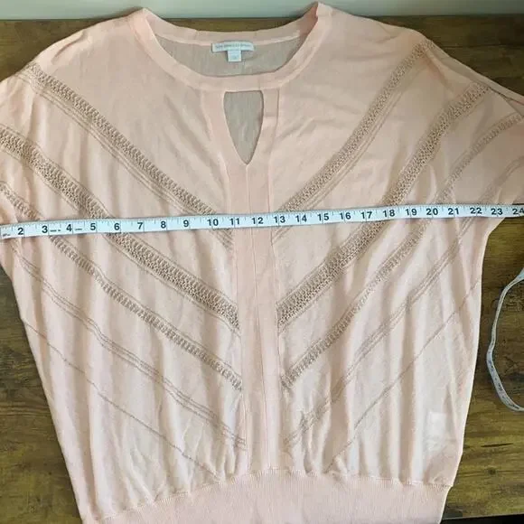 NY&Co Light Pink Ribbed Waist Mid Sleeve Sweater - Picture 6 of 9